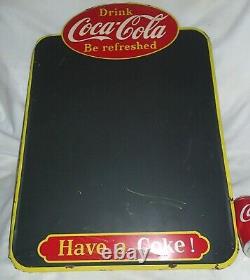 1955 Vintage Canada Coca Cola Soda Metal Chalk Menu Board Sign Non Porcelain USA