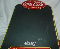 1955 Vintage Canada Coca Cola Soda Metal Chalk Menu Board Sign Non Porcelain USA