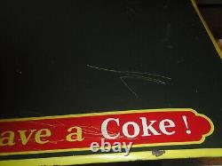 1955 Vintage Canada Coca Cola Soda Metal Chalk Menu Board Sign Non Porcelain USA