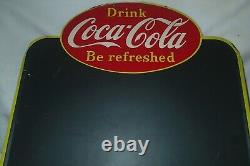 1955 Vintage Canada Coca Cola Soda Metal Chalk Menu Board Sign Non Porcelain USA