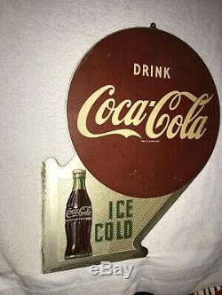 1956 Coca Cola 2 Sided Metal Flange Sign