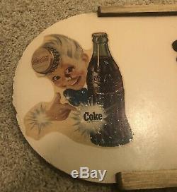 1957 Coca Cola Cardboard In Deluxe Curved Kay Frame And Sprite Boy Wings