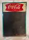 1958-1960s Coca-Cola Fishtail Logo Sign Metal Chalkboard Refreshing New Feeling