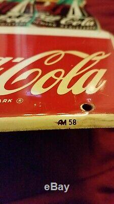 1958 6 Pk Coca-cola Diecut Tin Sign