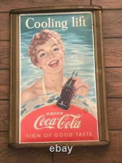 1958 Coca-Cola Sign In Wooden Frame / Display Insert