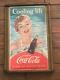 1958 Coca-Cola Sign In Wooden Frame / Display Insert