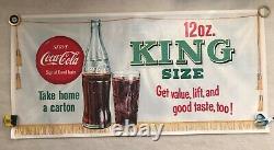 1958 Vintage, ORIGINAL, Coca-Cola, Coke, Large, Paper Sign, EXCELLENT Condition