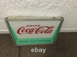 1959 Coca Cola Light Up Sign Illusion Have A Coke Store Collectible Soda Vintage