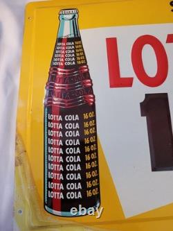1959 Lotta Cola 16oz Embossed Metal Sign