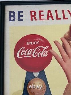 1959, Vintage, Original, Scarce Coke Cardboard Sign, Be Really Refreshed! , VG+