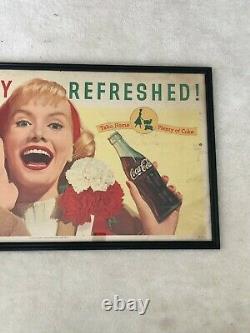 1959, Vintage, Original, Scarce Coke Cardboard Sign, Be Really Refreshed! , VG+