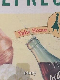 1959, Vintage, Original, Scarce Coke Cardboard Sign, Be Really Refreshed! , VG+