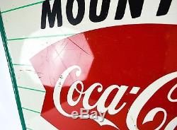 1960 Coca Cola Coke Sign Diamond Store Advertising Metal Large Vintage