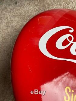1960's Coca Cola 12 Inch Button Soda Sign NOS with Arrow Coke