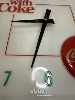 1960's Coca Cola Lighted Electric Wall Clock Sign Things Go Better With Coke C16