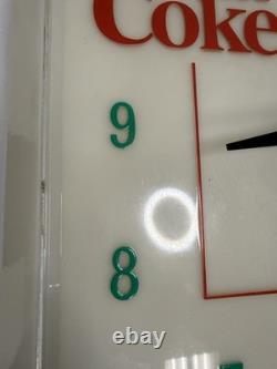 1960's Coca Cola Lighted Electric Wall Clock Sign Things Go Better With Coke C16