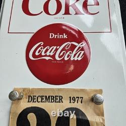 1960's Original Coke Embossed Metal Calendar Holder things go better with Coke