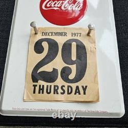 1960's Original Coke Embossed Metal Calendar Holder things go better with Coke