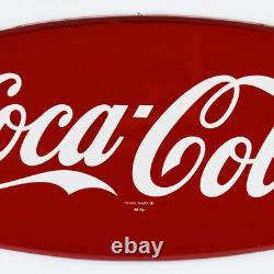 1960s Coca Cola Fishtail Die Cut Metal Sign Marked AM 114 26 Inches Long