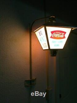 1960s Coca Cola Fishtail Light Lantern Sign X-Nice Old Orig NEON PRODUCTS INC