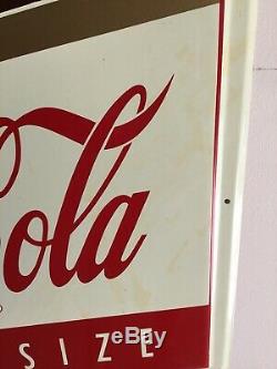 1960s Coca Cola King Size Die-Cut Embossed 6-Pack Tin Sign Coke Six Pack NM