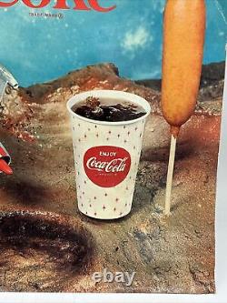 1960s Coca Cola Sign Coke & Corndog Astronaut Rocketship Space Age