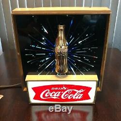 1960s Coca Cola Starburst Light Up Sign Fishtail with Gold Bottle Coke Working