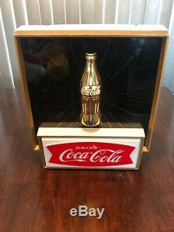 1960s Coca Cola Starburst Light Up Sign Fishtail with Gold Bottle Coke Working