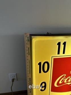 1960s ENJOY COCA COLA 36 X 36 Large Advertising CLOCK ILLUMINATED DIAL SIGN