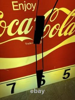 1960s ENJOY COCA COLA 36 X 36 Large Advertising CLOCK ILLUMINATED DIAL SIGN
