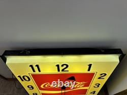 1960s ENJOY COCA COLA 36 X 36 Large Advertising CLOCK ILLUMINATED DIAL SIGN