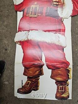 1960s Life Size Santa Christmas Coca Cola Bottle Sign Holiday Refreshment 58x29
