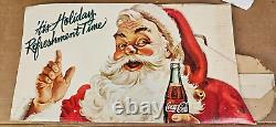 1960s Life Size Santa Christmas Coca Cola Bottle Sign Holiday Refreshment 58x29