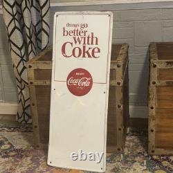 1960s Original Coca Cola Sign Rare Things Go Better With Coke Sign Vintage 32x12