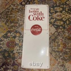 1960s Original Coca Cola Sign Rare Things Go Better With Coke Sign Vintage 32x12