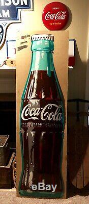 1961 Coca-Cola Bottle Die-Cut Metal Sign Large