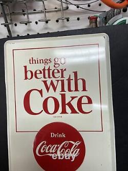 1964 COCA-COLA Tin CALENDAR SIGN