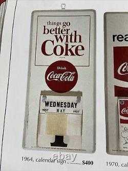 1964 COCA-COLA Tin CALENDAR SIGN