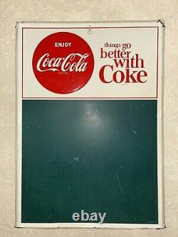 1964 Coca-Cola Things Go Better With Coke Vintage Chalkboard Menu Metal Sign