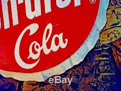1965 The Gold-en Sun Drop Cola Soda Pop Gas Station 33 Embossed Cap Metal Sign