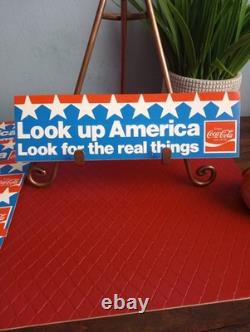 1970 Coca-Cola Sign Logo Ad Campaign Look Up America Look Up For The Real Thing