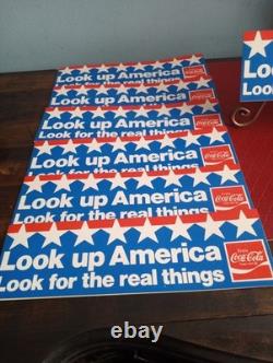1970 Coca-Cola Sign Logo Ad Campaign Look Up America Look Up For The Real Thing