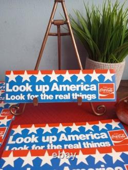 1970 Coca-Cola Sign Logo Ad Campaign Look Up America Look Up For The Real Thing