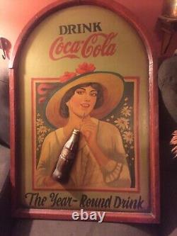 1970's Coca Cola Wooden sign. 3D Coke Bottle Hand Painted 3ft X 2ft X 1