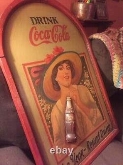 1970's Coca Cola Wooden sign. 3D Coke Bottle Hand Painted 3ft X 2ft X 1