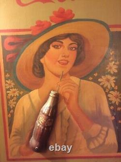 1970's Coca Cola Wooden sign. 3D Coke Bottle Hand Painted 3ft X 2ft X 1
