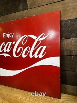 1970's Original Vintage Enjoy Coca Cola Metal Sign