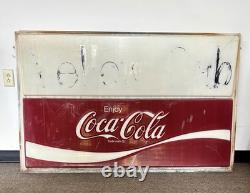 1970s-80s Enjoy CocaCola / Yellow Cab Large Outdoor Sign Original Vintage