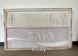 1970s-80s Enjoy CocaCola / Yellow Cab Large Outdoor Sign Original Vintage