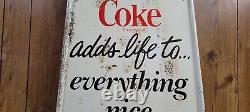 1976 Vintage Coca-Cola metal sign original Coke adds life to everything nice